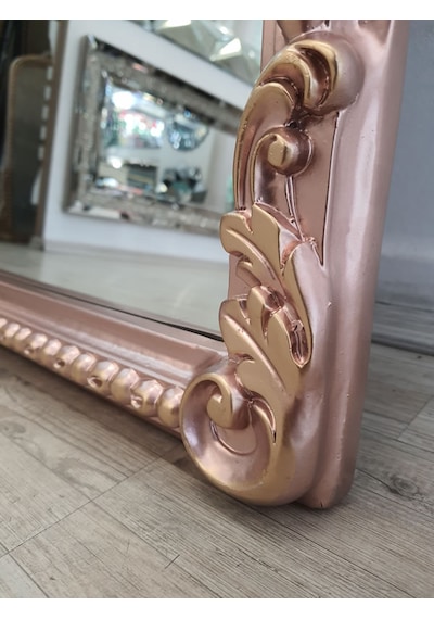 Ayna Denizi Princess Great Copper Gold Model Rose Gold Altın Renk Dekoratif Boy Aynası Altın - Rose Gold