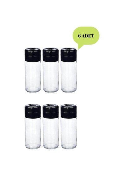 6lı Star Tuzluk Biberlik Ayarlanabilir Kapaklı Cam Tuzluk Baharatlık Tyc00493927819 Siyah