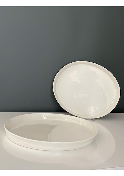 Tantitoni Space Beyaz Porselen 2 Li Servis Tabağı Seti 28 Cm Beyaz