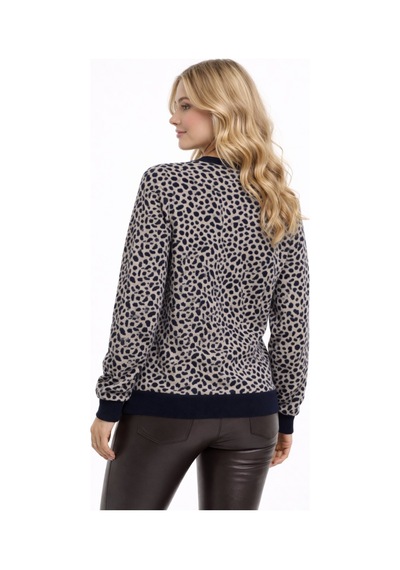 Gürkan Kadın Leopar Desen Triko Kazak Bgl-st05284 Siyah