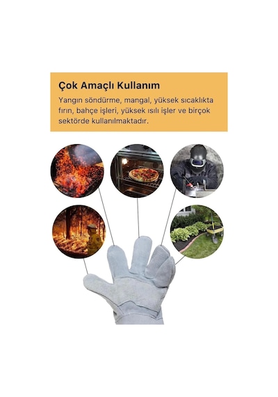 Premium Yanmaz Yüksek Isıya Sıcaklığa Dayanıklı Kaynak Yangın Su Geçirmez Çok Amaçlı Deri Eldiven