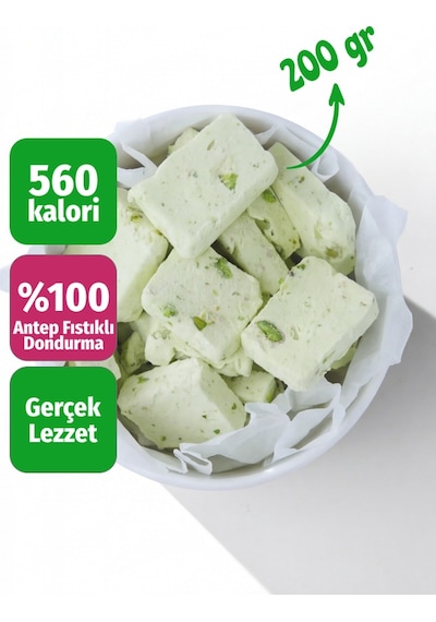 Freeze Dried Antep Fıstıklı Dondurma Kurutulmuş Çıtır Dondurma Küpleri, Fıstıklı Atıştırmalık, Astronot Dondurma 200 G