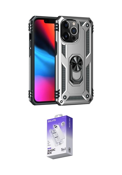 İeg Apple iPhone Uyumlu  13 Pro Max Kılıf Ahenk Klasik Koleksiyonu - Siyah Bilvis 5in1 3d Magic Cam Ekran Koruyucu Yeşil