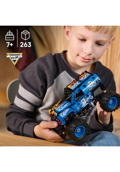 LEGO® Technic Monster Jam™ Grave Digger™ Ateş ve Buz 42219 – 7 yaş ve üzeri çocuklar için Yaratıcı Oyuncak Yapım Seti (263 Parça)