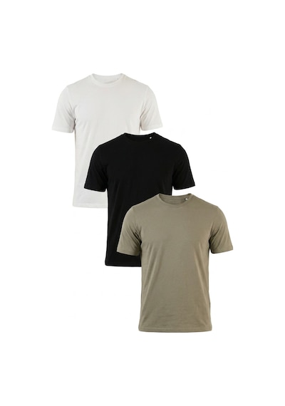 Buratti Pamuklu Regular Fit Bisiklet Yaka 3'lü Paket T Shirt Erkek T Shirt 59020204s3 Siyah-vizon Yeşili-ekru