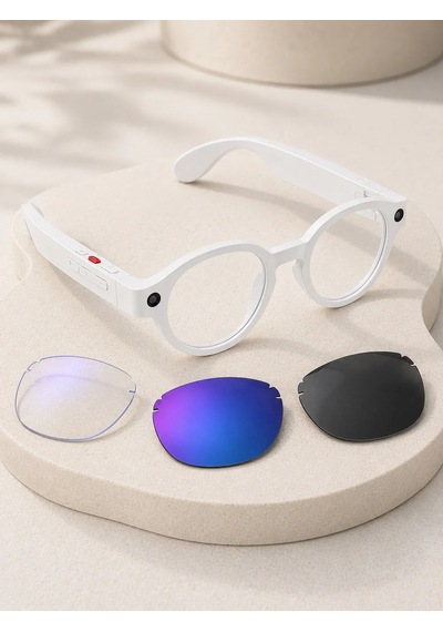 Akıllı Kamera Gözlüğü 3 Lensli Bluetooth Müzik Özellikli