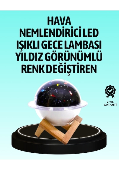 Muratech Usb İle Çalışan Projektörlü Aromaterapi Nemlendirici Masaüstü Kullanım İçin Uygun