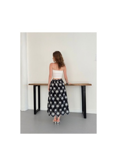 Verymoda Nakışlı Etek D2914 Siyah