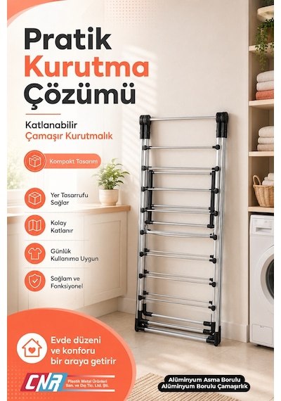 CNR Alüminyum Çamaşır Kurutmalık Askısı Samira Full Alüminyum Çamaşırlık -