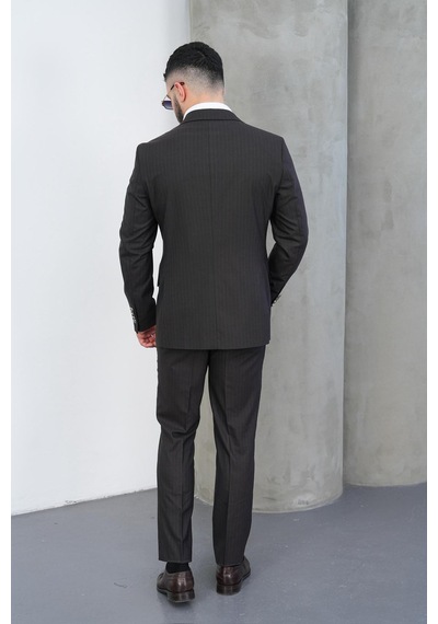 Dupont Classics Dupont Slim Fit Sivri Yaka 6 Drop Çift Yırtmaç Çizgili Viskon Kruvaze Erkek Takım Elbise Kahverengi Dupont Classics Dupont Slim Fit Sivri Yaka 6 Drop Çift Yırtmaç Çizgili Viskon Kruvaze Erkek Takım Elbise Kahverengi