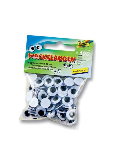 Folia Yuvarlak Oynar Göz 12 Mm 100'Lü  Paket