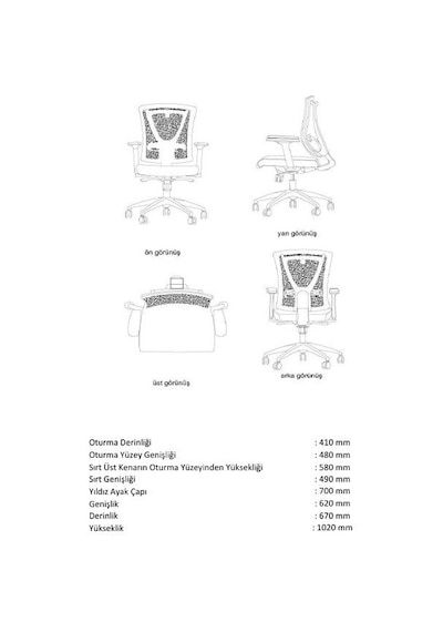 Dekofis Goldsit Ergonomik Çalışma Koltuğu Dekofis Goldsit Ergonomik Çalışma Koltuğu