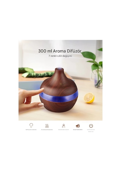 300 Ml Mini Hava Nemlendirici Buhar Makinesi Aroma Difüzörü Nemlendirici