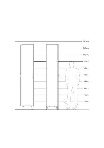 Hyperion Dolap 3 Raflı Tek Kapaklı Tek Askılı 44x44x243 Çam-a... Çam