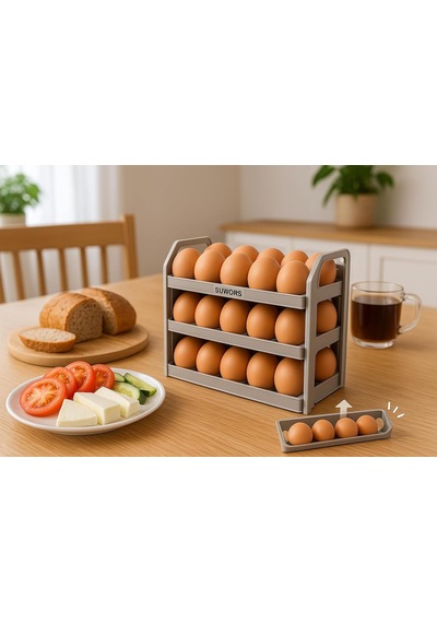 Buzdolabı Yumurta Organizeri 30 Hazneli, Katlanır Raflı, Yaylı Mekanizma & Tarih Kayıt Fonksiyonlu Yumurta Saklama Kutusu Çok Renkli Buzdolabı Yumurta Organizeri 30 Hazneli, Katlanır Raflı, Yaylı Mekanizma & Tarih Kayıt Fonksiyonlu Yumurta Saklama Kutusu Çok Renkli