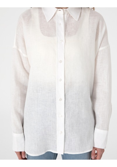 Pierre Cardin Kadın Beyaz Gömlek Desenli 50301078-vr013 Beyaz