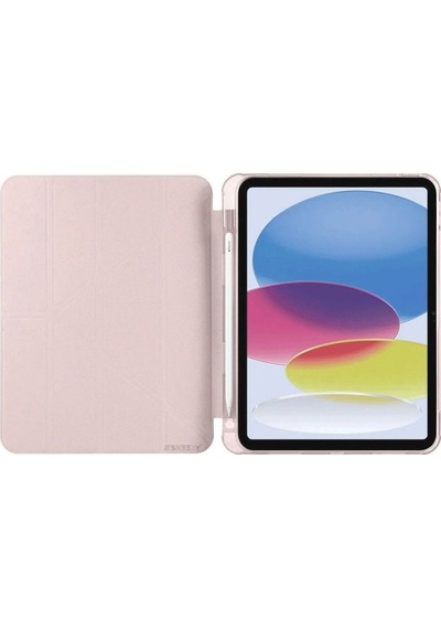 Apple Uyumlu iPad 2022 10.9 10.nesil Kılıf Kalemlikli Mars Tablet Kılıfı - Rose Gold