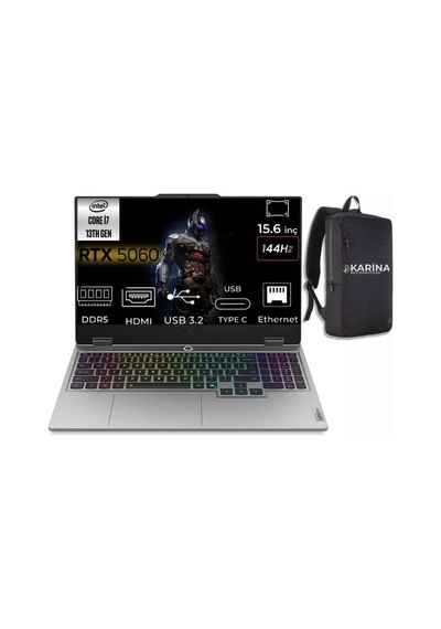 Lenovo LOQ 15IRX10 83JE00ETTR-K93 64 GB 4 TB+4 TB RTX5060 15.6" W11P Dizüstü Bilgisayar