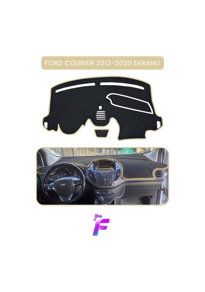 Ford Courier Ekranlı 2013-2020 Torpido Örtüsü Güneşten Korur Kolay Montaj Tam Uyum Tb67