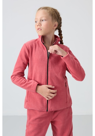 Tommy Life Yaban Gülü Kalın Yumuşak Dokulu Standart Fit Nakışlı Polar Kız Çocuk Sweatshirt - 75154 Gül