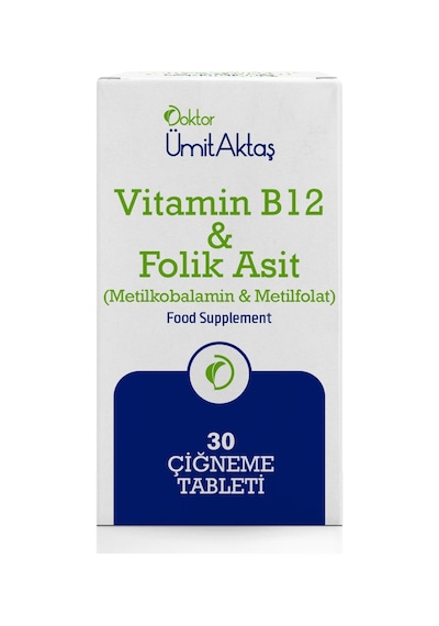 Dr. Ümit Aktaş Vitamin B12 & Folik Asit 30 Kapsül