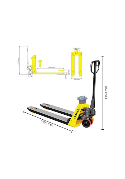 Stanley Cpt20sca 2 Ton Terazili Profesyonel Transpalet