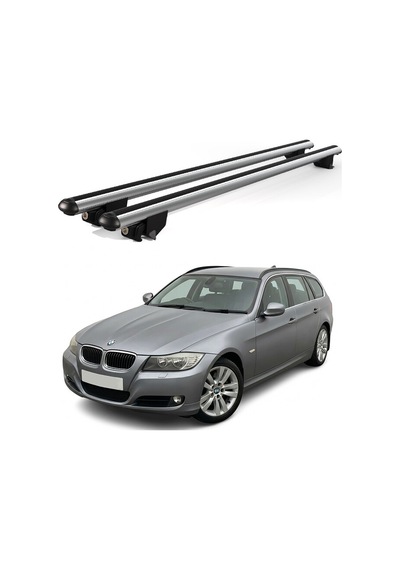 Kanca Bmw 3 Serisi Kombi 2010-2011 Uyumlu Gri Kilitli Ara Atkı 110cm Port Bagaj Tavan Barı