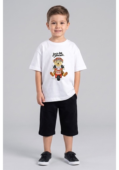 Dmb Boys & Gırls Erkek Çocuk Ayıcık Baskılı Tshirt 1-7 Yaş Beyaz-2795