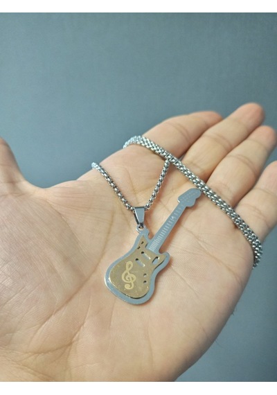 Elektro Gitar İki Katmanlı Gümüş Gold Renk 316l Paslanmaz Çelik F