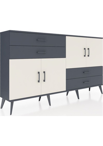 Arges Konsol 3 Raflı 4 Çekmeceli 4 Kapaklı 176x30x99 Antrasit-ayt Antrasit-aytaşı/antrasit Arges Konsol 3 Raflı 4 Çekmeceli 4 Kapaklı 176x30x99 Antrasit-ayt Antrasit-aytaşı/antrasit