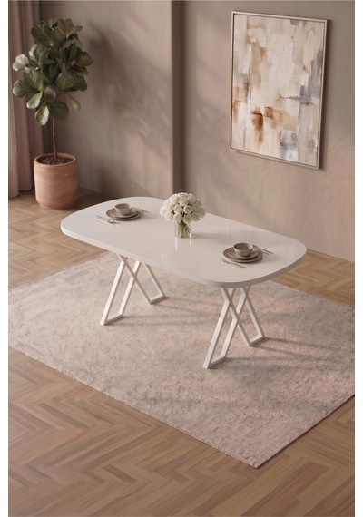 Hooli 90x168 Beyaz Mdf Masa, Metal X Ayak, Metal Sandalye, 6 Kişilik Mutfak Masası Takımı Ve Yemek Masası Takımı Cappuccino Hooli 90x168 Beyaz Mdf Masa, Metal X Ayak, Metal Sandalye, 6 Kişilik Mutfak Masası Takımı Ve Yemek Masası Takımı Cappuccino