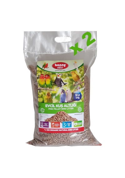 Bonny Nice Kanarya Muhabbet Papağan Kuş Kumu Kafes Altlığı 9 l X2