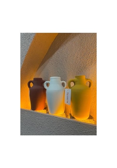 Dekoratif Terrakotta Vazo Set Çok Renkli