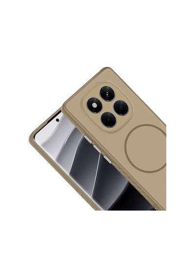 Farma Teknoloji Redmi Note 14 Pro 4g Kılıf M-safe Şarj Özellikli Zore Tea Kapak Gold