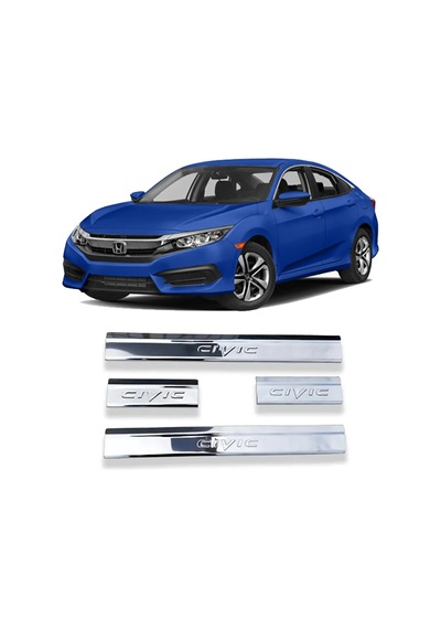 Honda Civic Fc5 2016-2020 Kapı Eşiği Krom 4 Prç. P.çelik