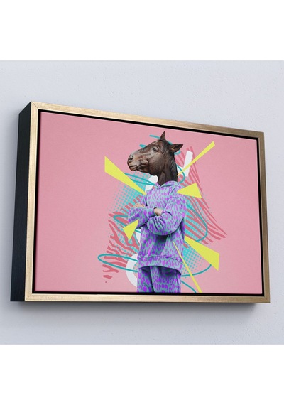 Miyrem^ Canvas Serie At Kafalı İnsan Tablosu-7256