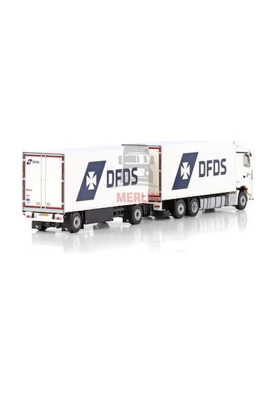 1/50 Dfds Mercedes-benz Actros Mp5 Gıga Space Rıged Reefer Truck 6x2 Tag Axle Rıged Reefer Drawbar Turntable Traıler - 5 Axle