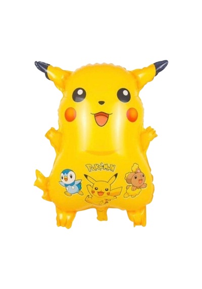Folyo Balon Pokemon Pikahu Karakteri 50cm Helyum Gazı Uyumlu Sarı