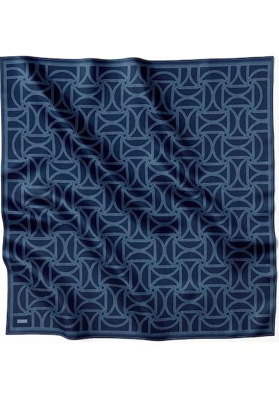BELLİ Geometrik Desen İpek Twill Eşarp 4221d01 Lacivert