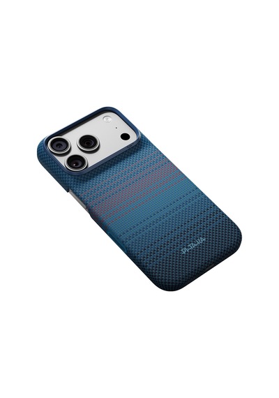 Apple iPhone Uyumlu 18 Pro Max Kılıf M-safeli Aramid Karbon Fiber Pitaka Moonrise 2.0 Nights Seri Kapak Lacivert