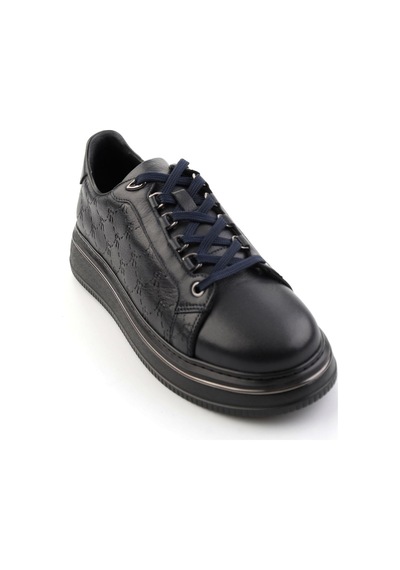 Bambi Lacivert Hakiki Deri Erkek Sneaker E01398023103