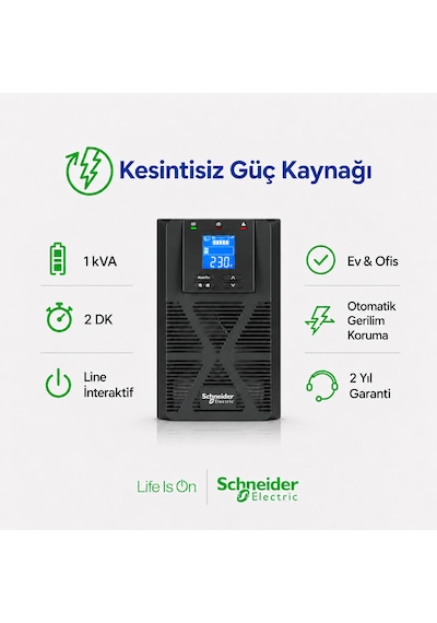 Apc Easy Ups Spm1kı-tr 1000va 900w Online Saf Sinüs Kesintisiz Güç Kaynağı