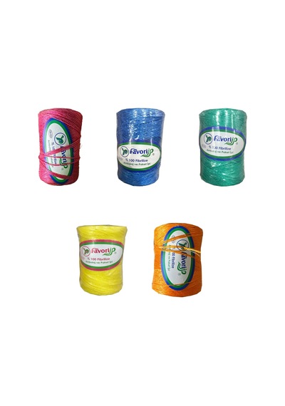 Favori İp 5000 Denye -0.8 Mm- Ambalaj Ve Paket İpi Naylon Burgulu Örgü Çamaşır İpi - Pembe - 5 Adet