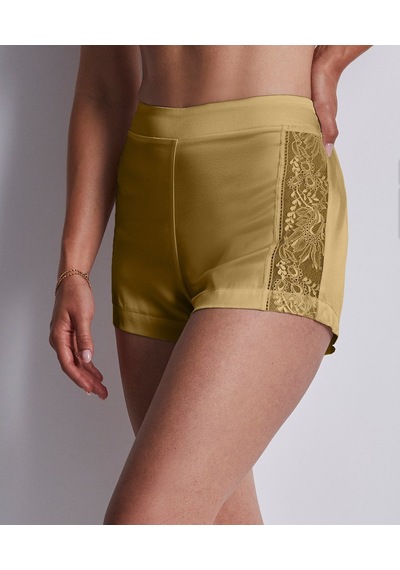 Aubade Midnight Whisper Shorty Dantelli Stretch Ipek Şort Külot Bronz
