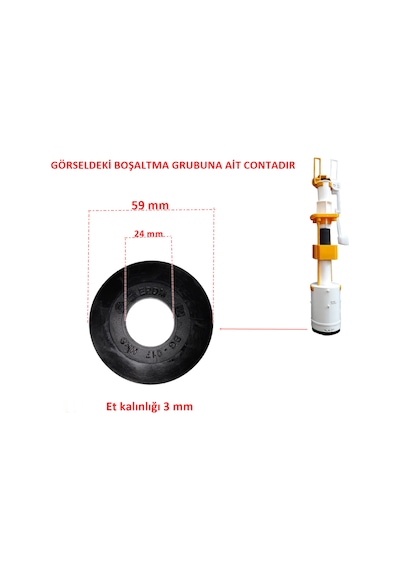 Fluidmaster Boşaltma Grubu Klape Contası Siyah