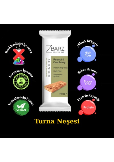 Crunchy Turna Yemişli Yer Fıstıklı Protein Bar 12 Li