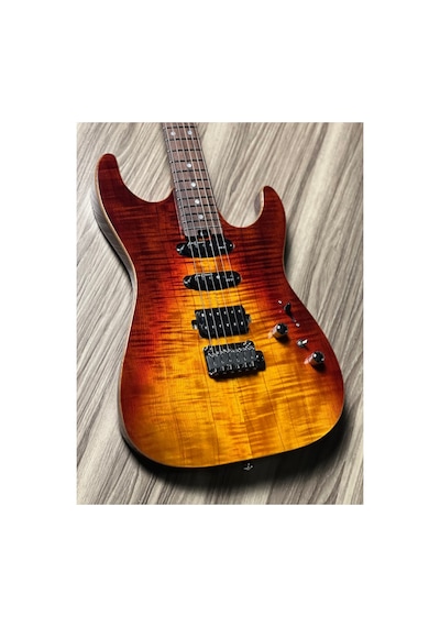 Soloking Ms-1 Custom 22 Hss Flat Top İn Fire Wakesurf With Rosewood Fb Jescar W/gigbag