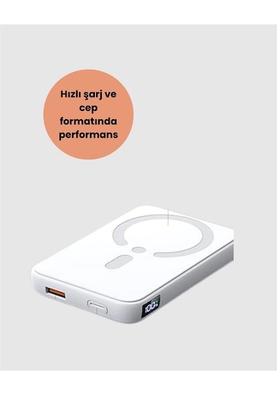 Magsafe Uyumlu 10000 Mah Powerbank Beyaz