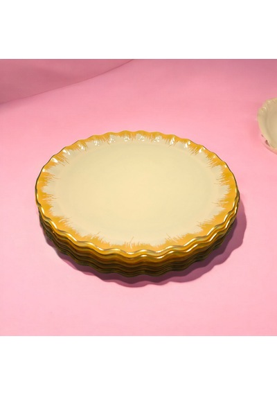Sudedi Home Latte Altın Yaldızlı Servis Tabağı Seti Çok Renkli