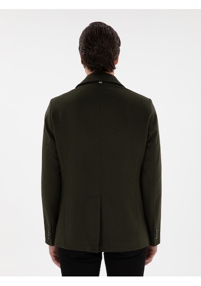 Cacharel Haki Slim Fit Kaşe Kaban YESIL